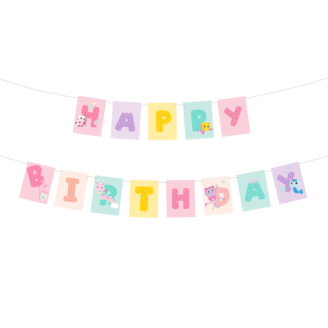 Gabby's Dollhouse Happy Birthday Banner - 3m