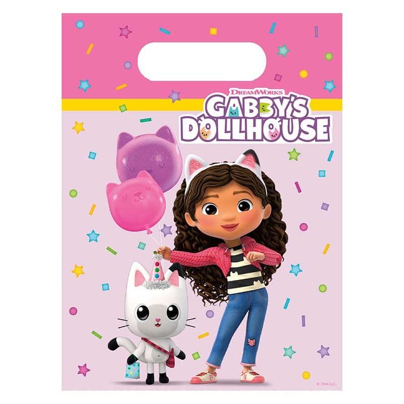 Gabby's Dollhouse Plastic Party Bags x 6