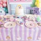 Gabby's Dollhouse Purple Paper Tablecover