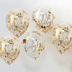 Gold Confetti Baby Shower Balloons x 5