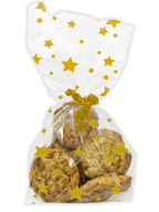 Gold Stars Cello Party Bags - Pack of 20