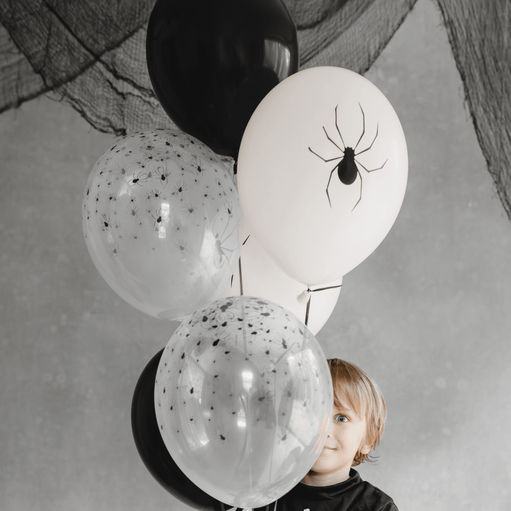 12 inch Spider Latex Balloons x 6