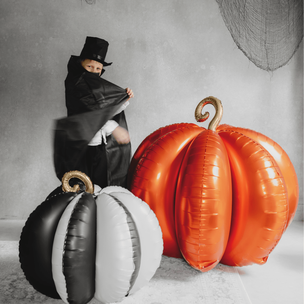 3D Orange & Gold Pumpkin Standing Foil Balloon (36 inch)