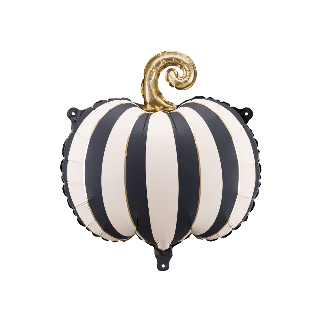 Black & White Striped Pumpkin Foil Balloon (16 inch)