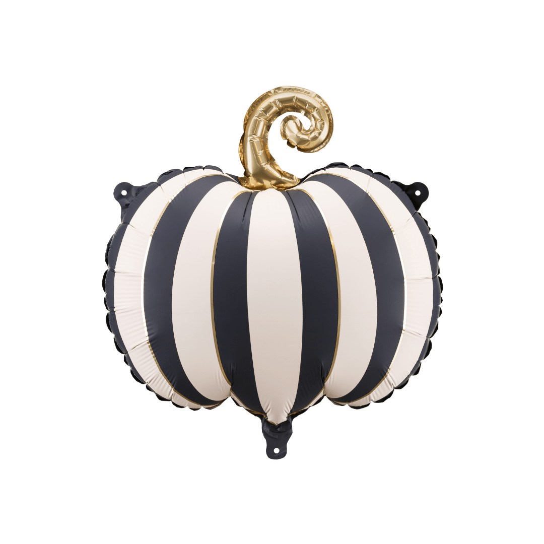 Black & White Striped Pumpkin Foil Balloon (16 inch)