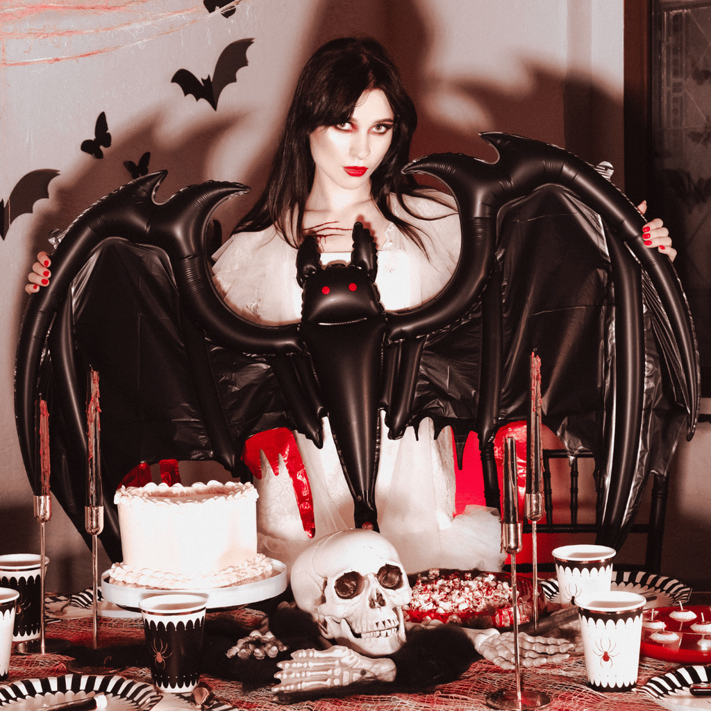 Black & Red Bat Foil Balloon