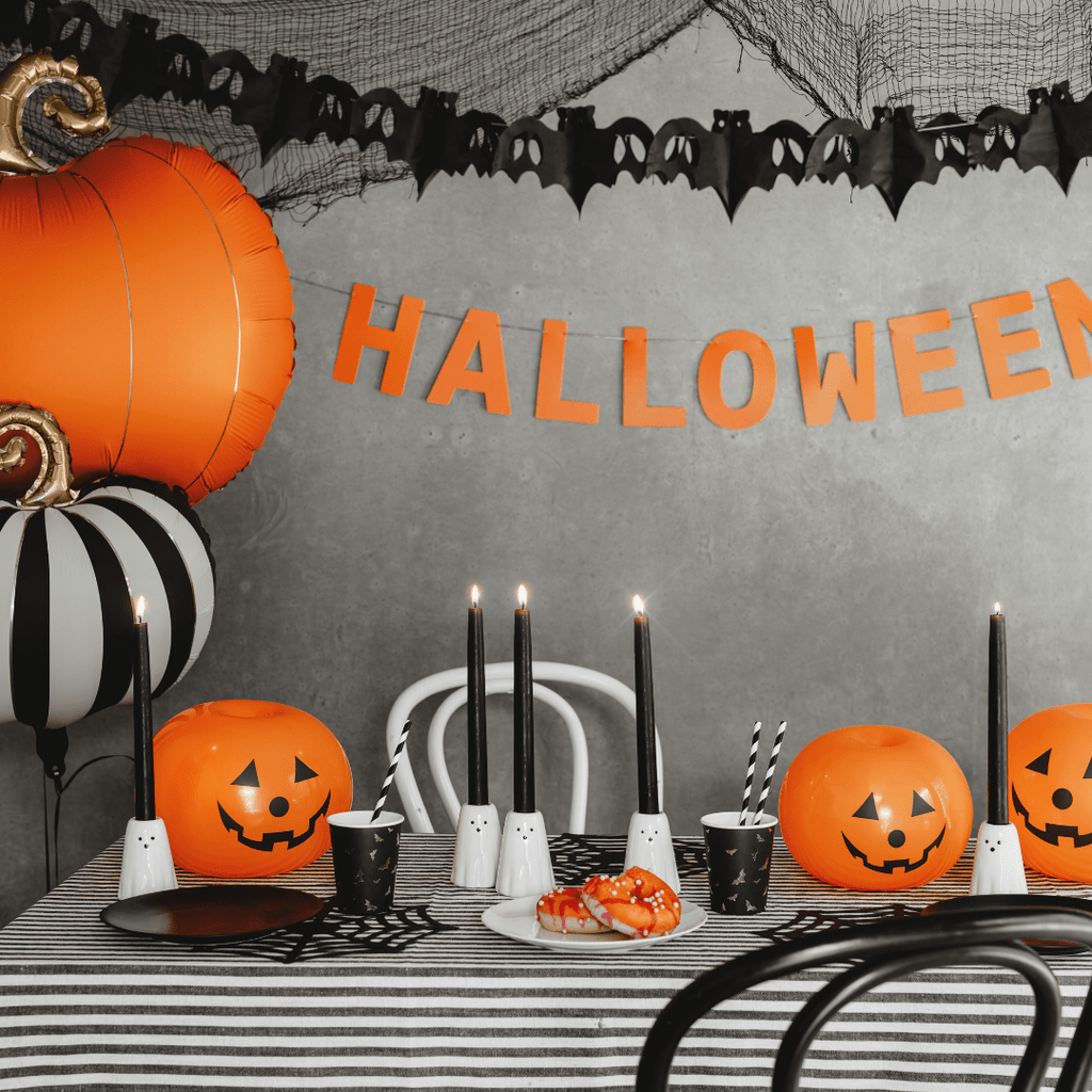 10 inch LED Light Up Pumpkin Latex Balloons x 5