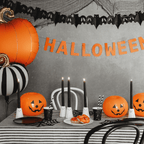 10 inch LED Light Up Pumpkin Latex Balloons x 5