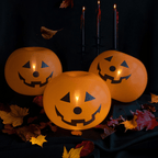 10 inch LED Light Up Pumpkin Latex Balloons x 5