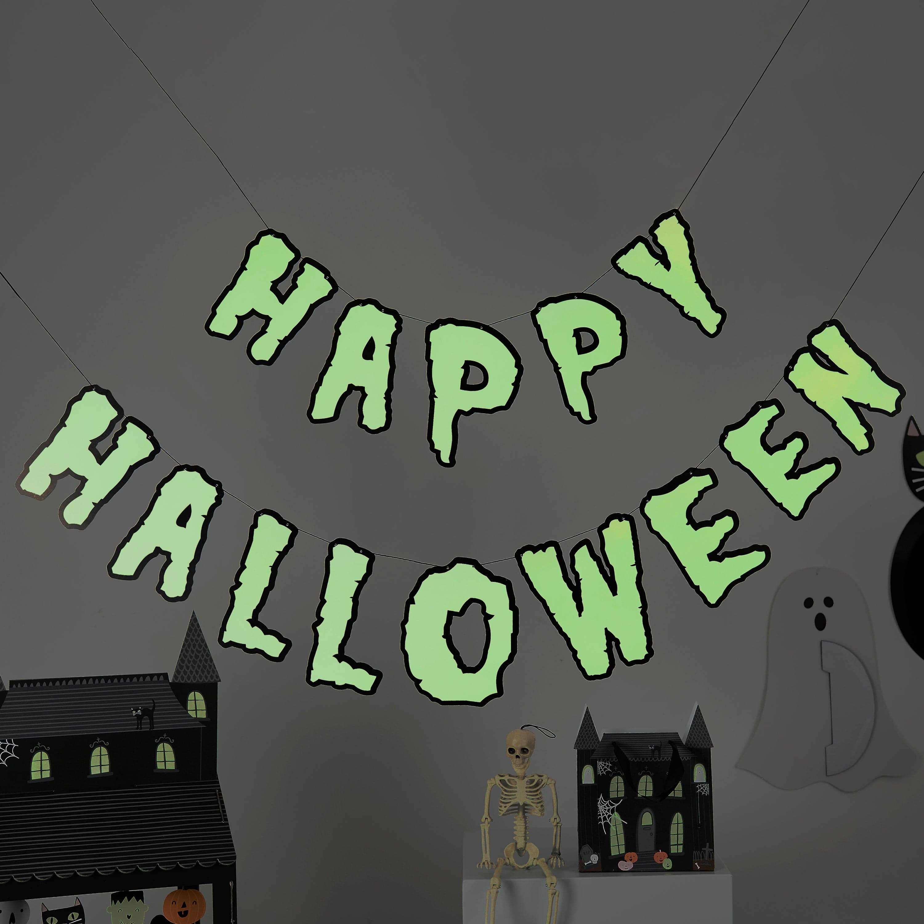 Happy Halloween Glow In the Dark Banner - 2m