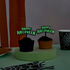 Happy Halloween Glow In the Dark Food Picks x 12