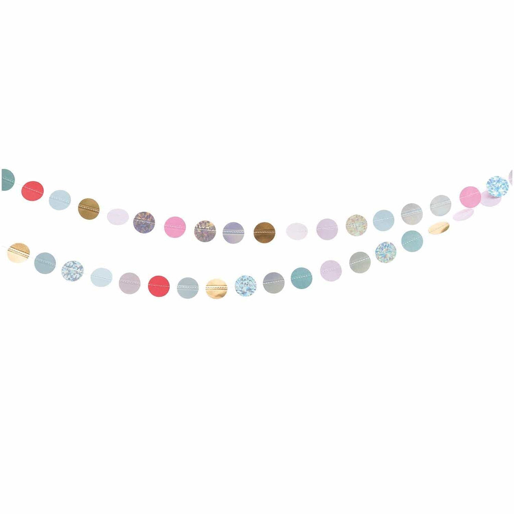 Iridescent Glitter Circles Sewn Garland - 2 Metres