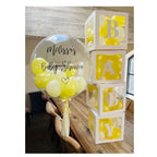 Lemon Yellow and White Baby Shower Blocks