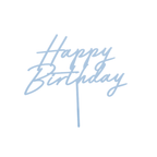 Light Blue Happy Birthday Cake Topper