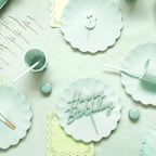 Light Green Happy Birthday Cake Topper