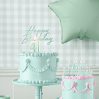 Light Green Happy Birthday Cake Topper