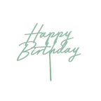 Light Green Happy Birthday Cake Topper