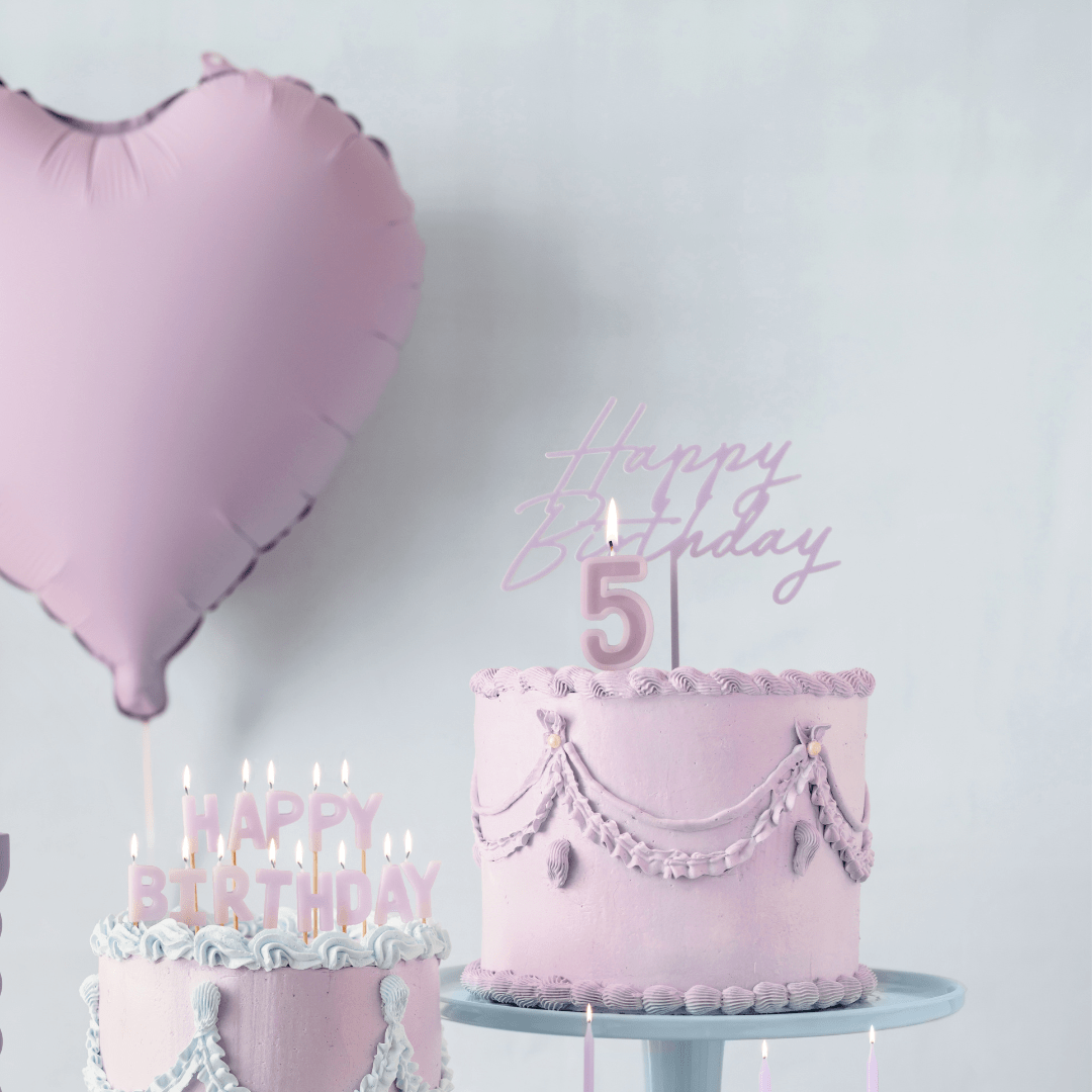 Light Purple Happy Birthday Cake Topper