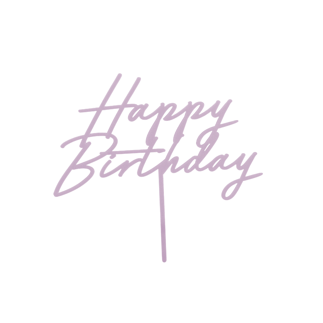 Light Purple Happy Birthday Cake Topper