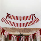 Merry Christmas Striped Letter Banner with Bows - 2m