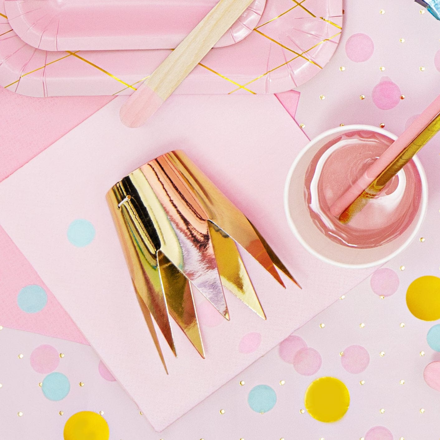 Metallic Gold Party Crowns - Pack of 3