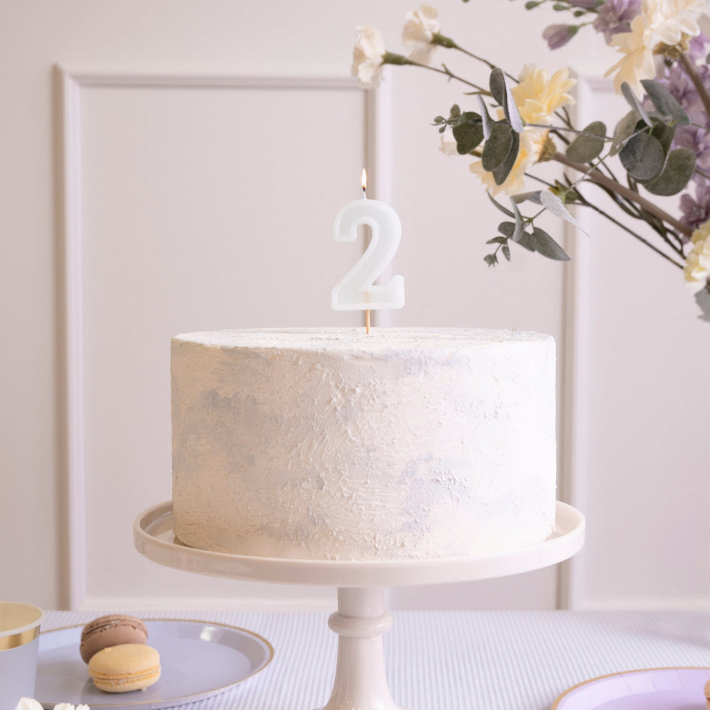 Mint Green Number 2 candle