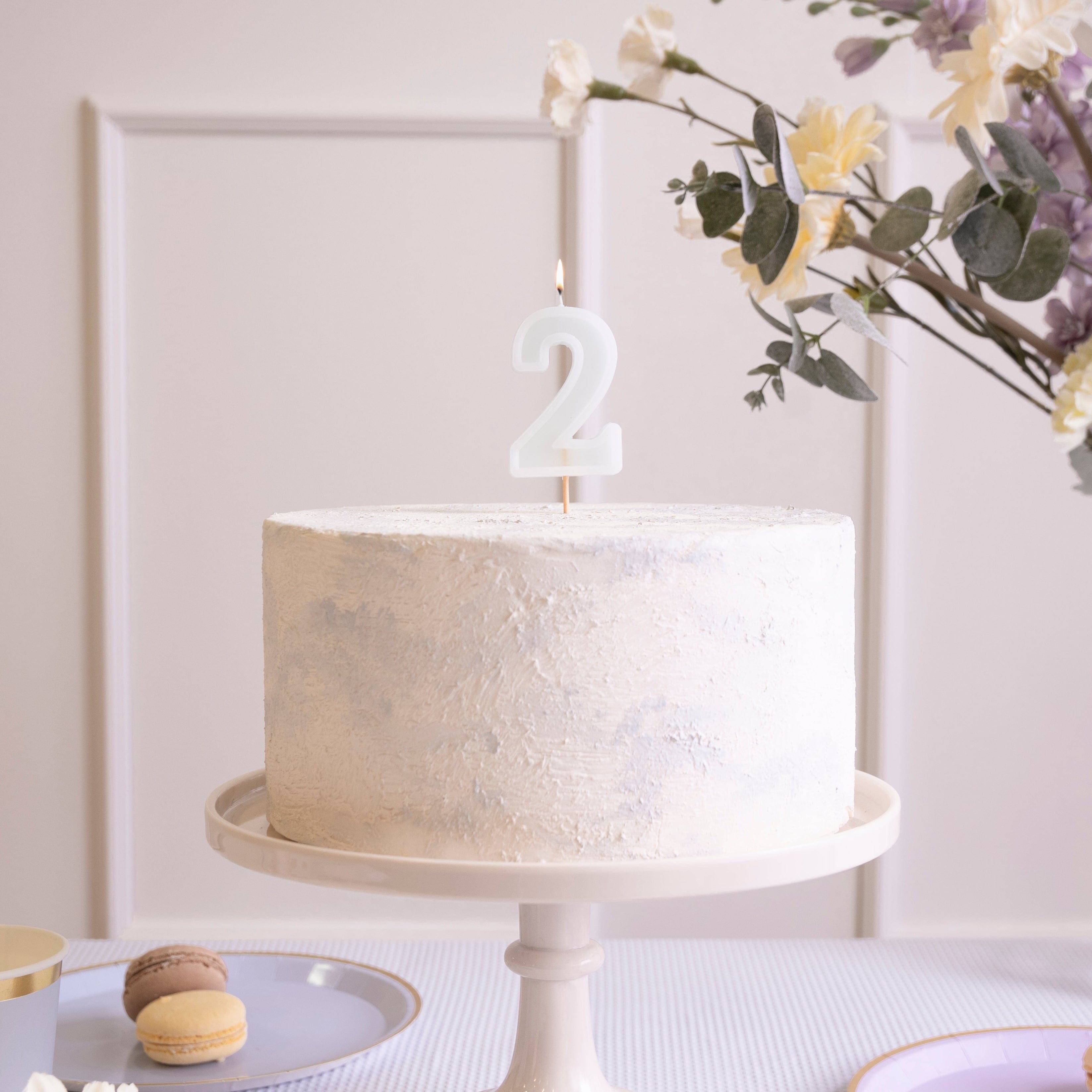 Mint Green Number 2 candle