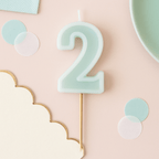 Mint Green Number 2 candle