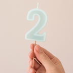 Mint Green Number 2 candle