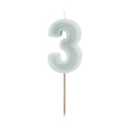Mint Green Number 3 candle