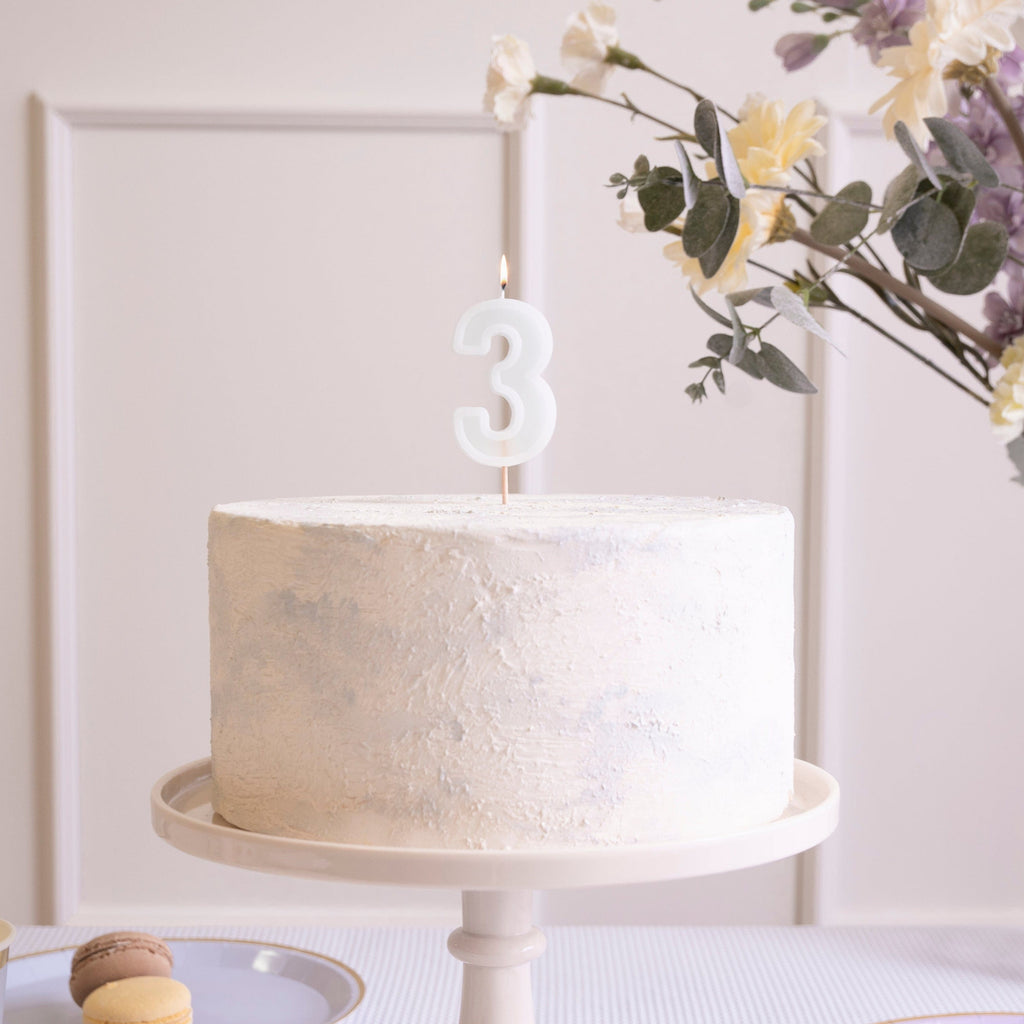 Mint Green Number 3 candle