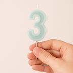 Mint Green Number 3 candle