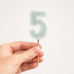 Mint Green Number 5 candle