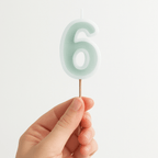 Mint Green Number 6 candle