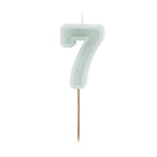 Mint Green Number 7 candle