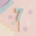 Mint Green Number 7 candle