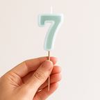 Mint Green Number 7 candle