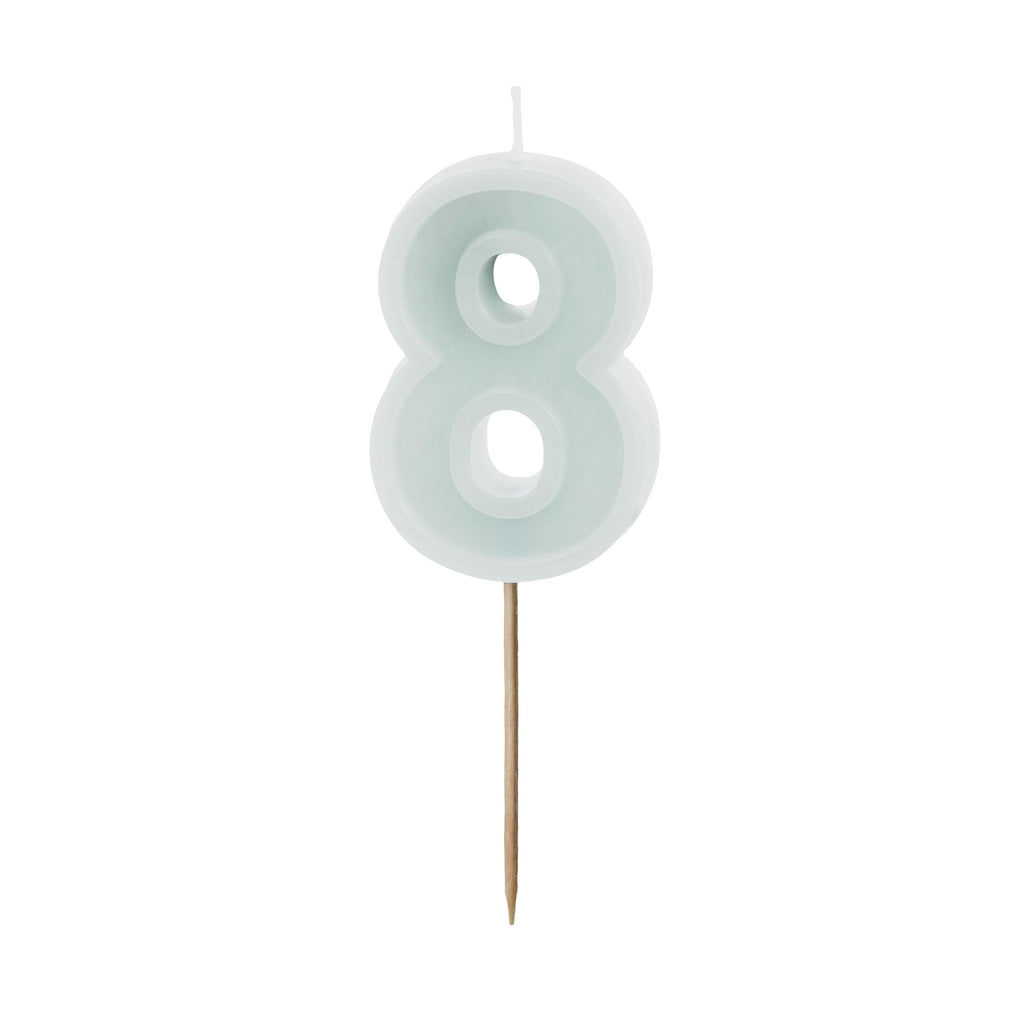 Mint Green Number 8 candle