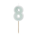 Mint Green Number 8 candle