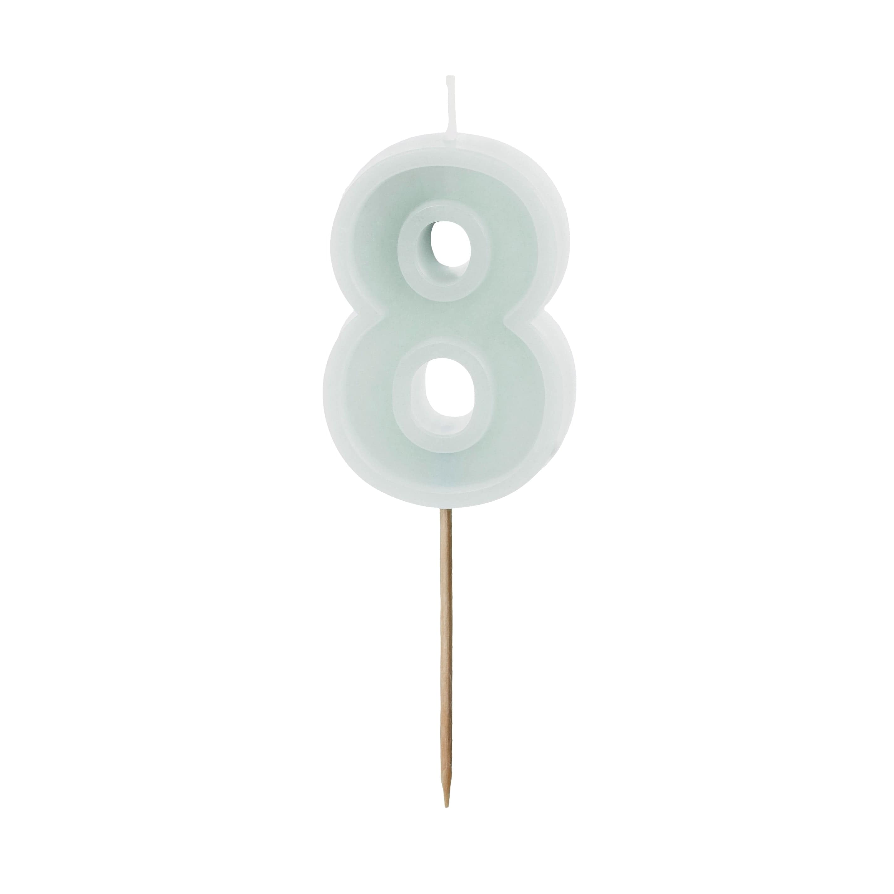 Mint Green Number 8 candle
