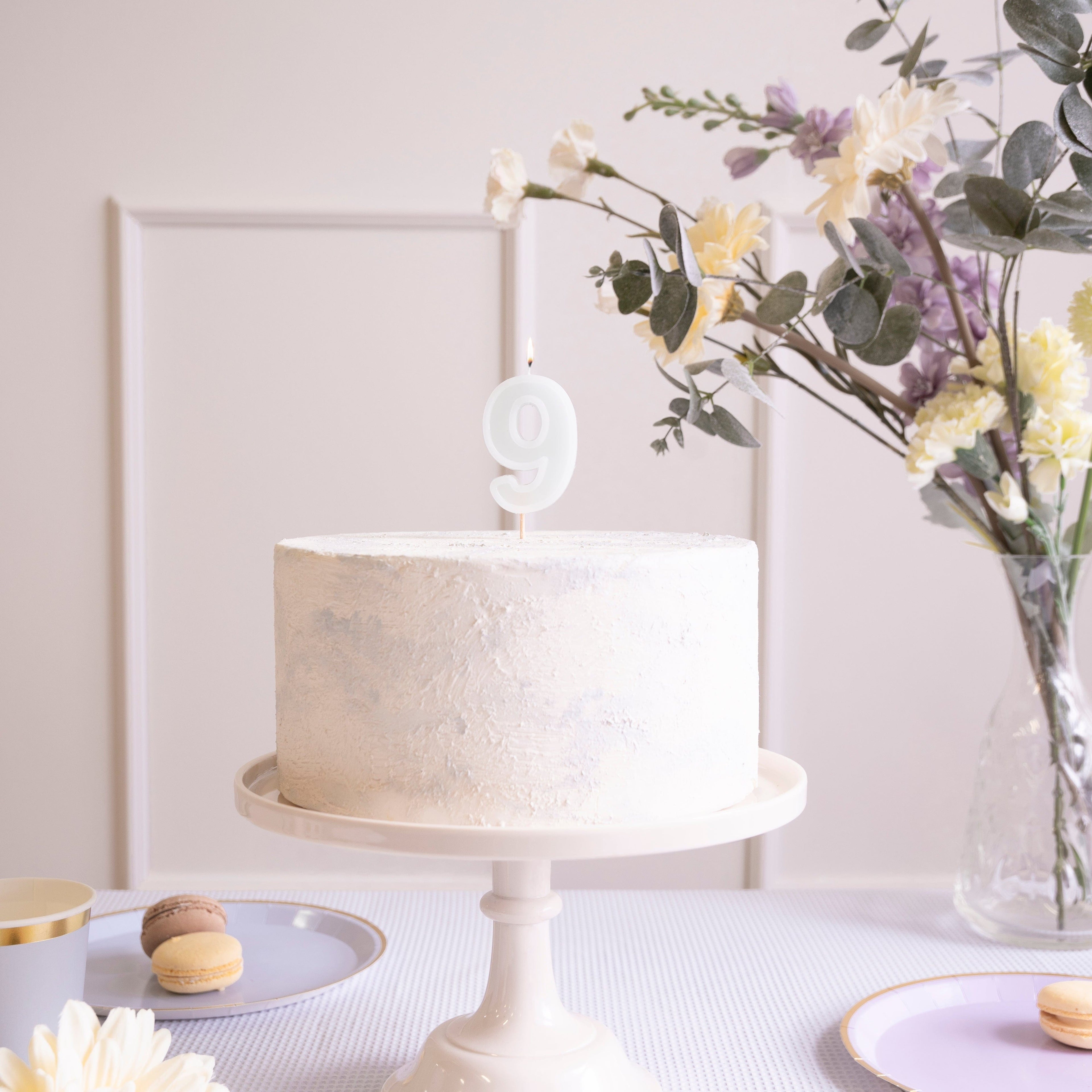 Mint Green Number 9 candle