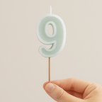 Mint Green Number 9 candle