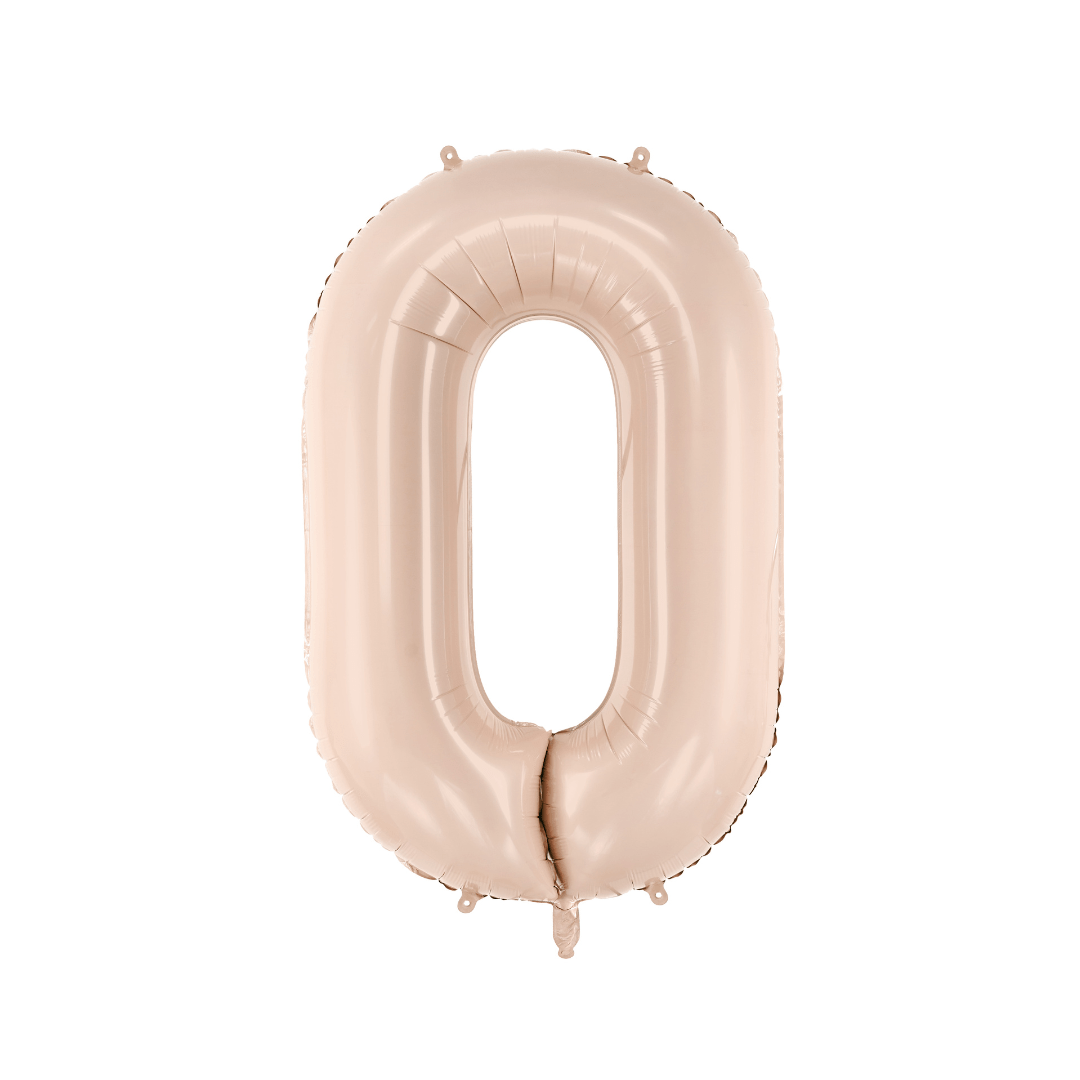Number 0 Foil Balloon - Beige 28 inch