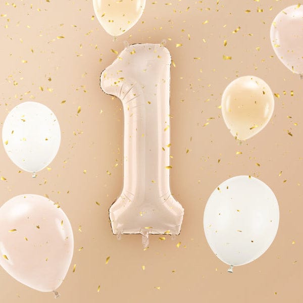 Number 1 Foil Balloon - Beige 28inch