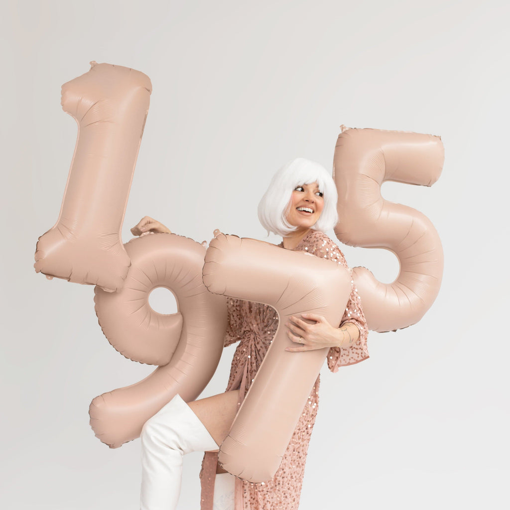 Number 1 Foil Balloon - Beige 28inch