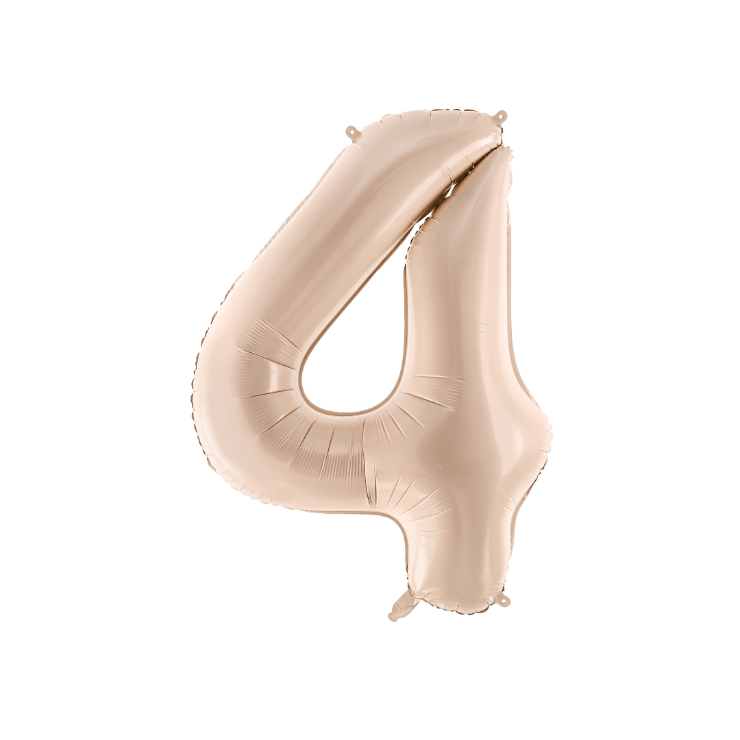 Number 4 Foil Balloon - Beige 28 inch