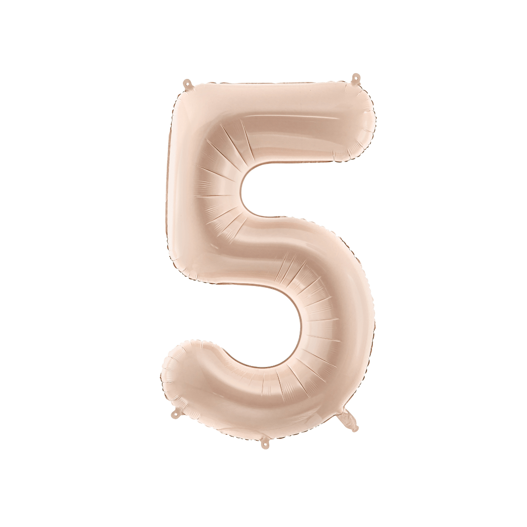 Number 5 Foil Balloon - Beige 28 inch
