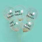 One today - 1st birthday decorations Bunting One today - 1st birthday decorations 12 inch One Today Confetti Balloons x 5