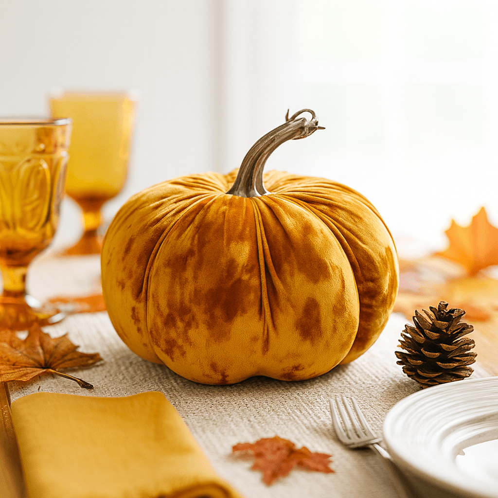 Orange Velvet Pumpkin (18cm)