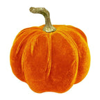 Orange Velvet Pumpkin Decoration - 19cm